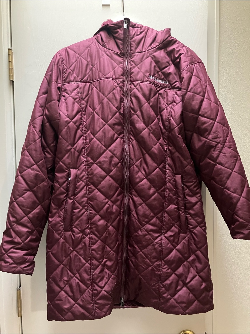 Columbia Girls' Quilted Hooded Puffer Jacket - Maroon